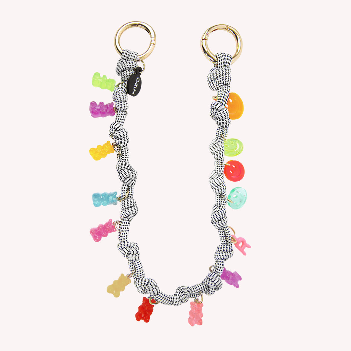 Charm doble nudos black multi personalizable